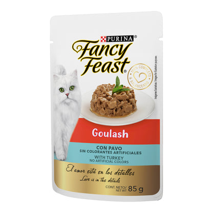 Purina® Fancy Feast® Goulash Pavo Alimento Húmedo para gatos adultos (paquete de 12 sobres)