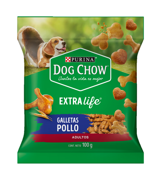 Purina® Dog Chow® Abrazzos® Galletitas para perro adulto sabor a pollo (paquete de 4 sobres)